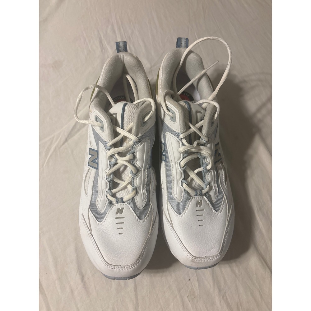 New Balance 843 Walking Shoes Womens 12 2E White Blue WW843WB  ABZORB Rollbar